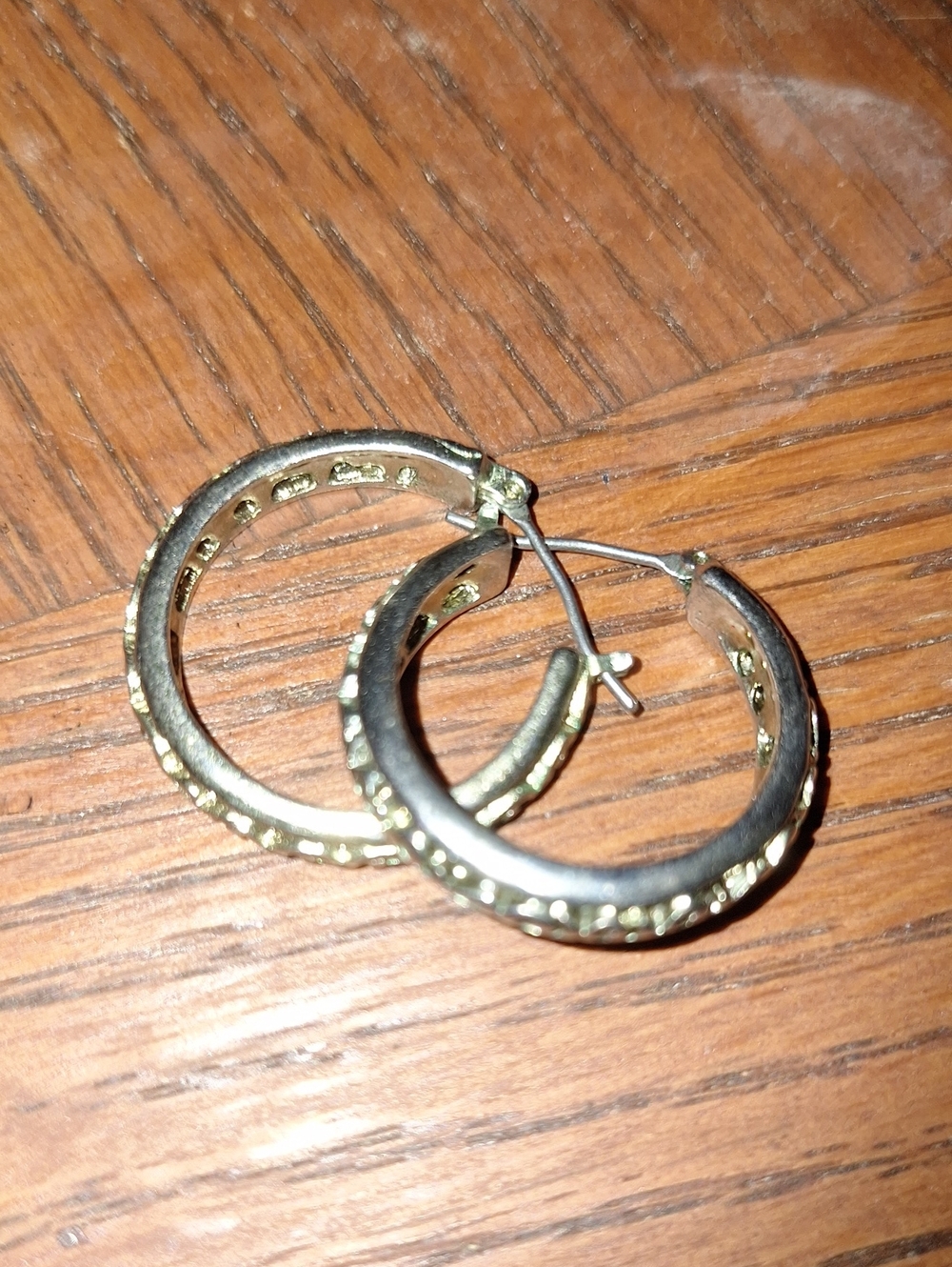 Textured Hoop Earrings in Silver